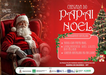 Chegada do Papai Noel Traz Magia Natalina a Barra do Bugres!