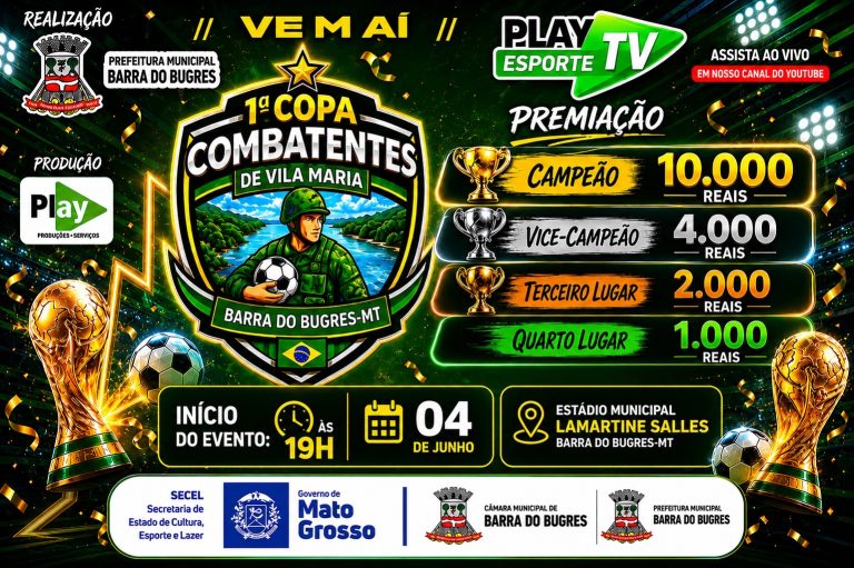 Prefeitura de Barra do Bugres apoia a 1ª Copa Combatentes de Vila Maria